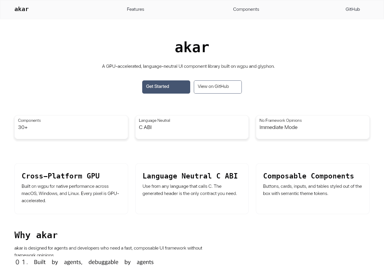 akar website screenshot